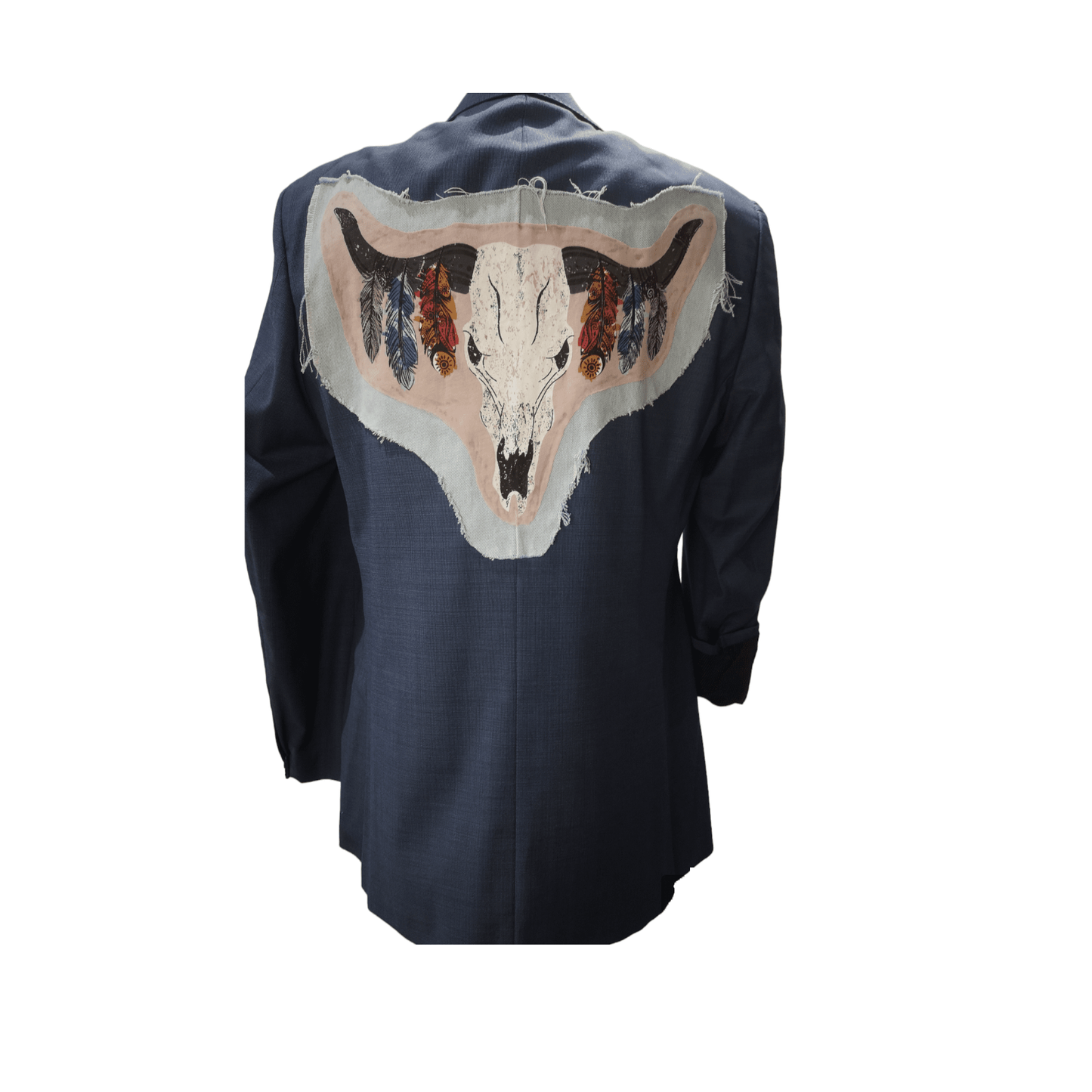 Vintage wool blazer with WILD BULL theme