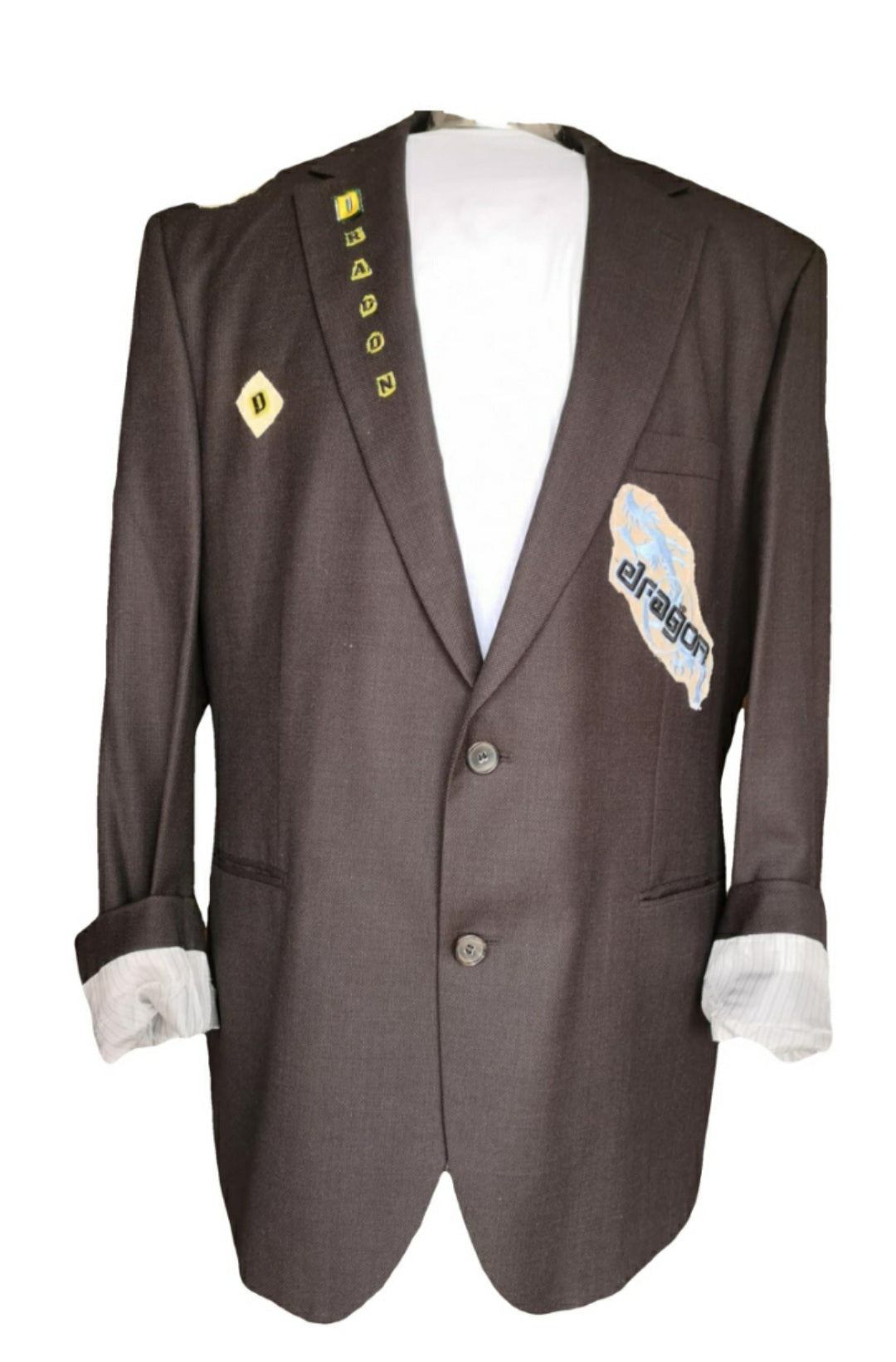 Vintage wool blazer with DRAGON theme