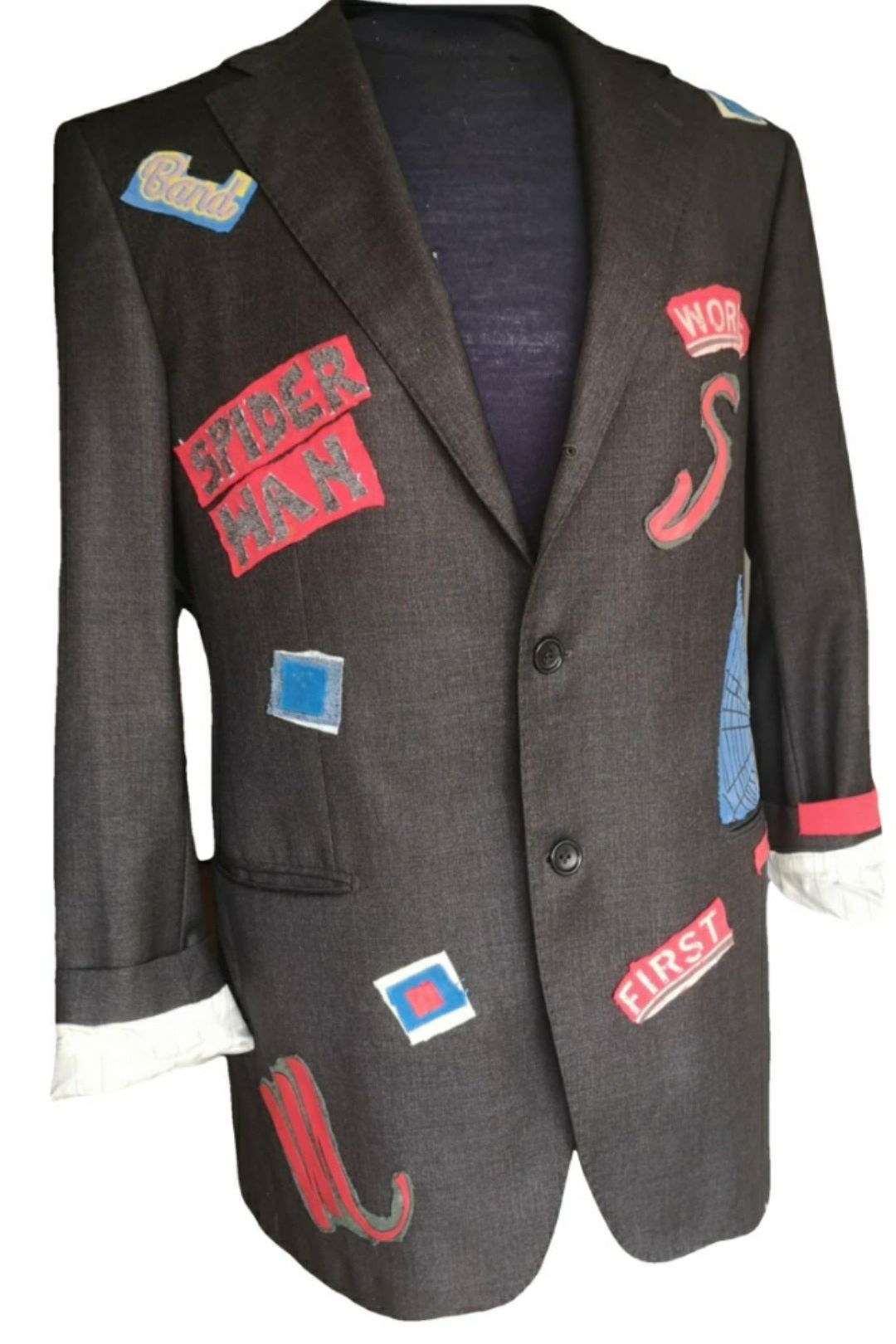 Vintage wool blazer with SPIDER-MAN theme