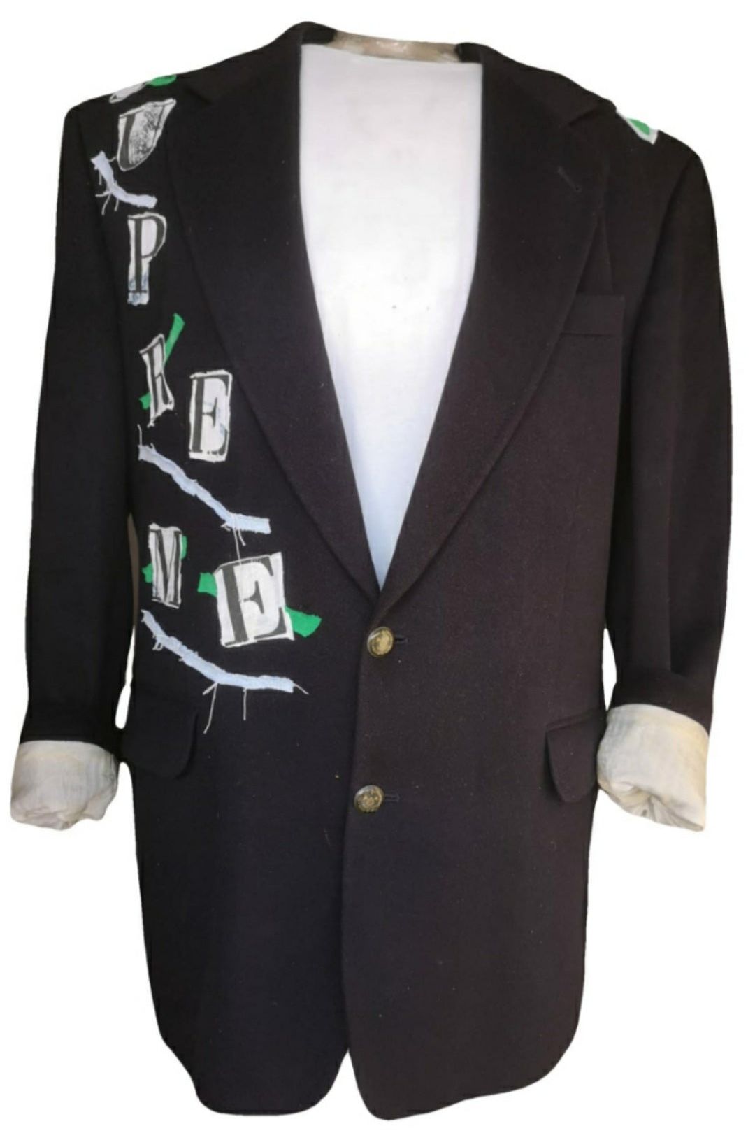 Vintage cashmere blazer with CRANIUM theme