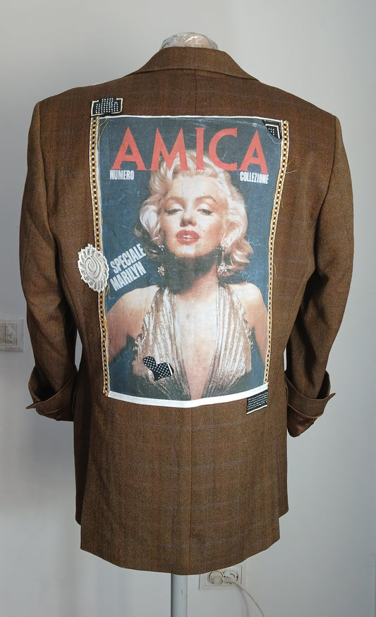 Reinterpreted blazer with patches - Marilyn Monroe iconic tableau