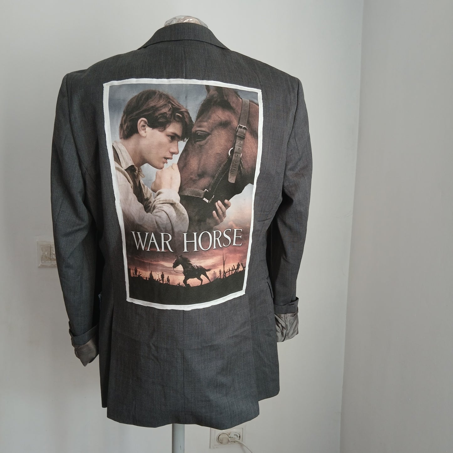 Reinvented blazer with patches - War Horse  theme