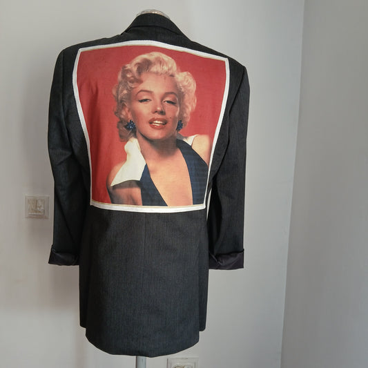 Single breasted pre-owned jacket with Marilyn Monroe iconic tableau patch