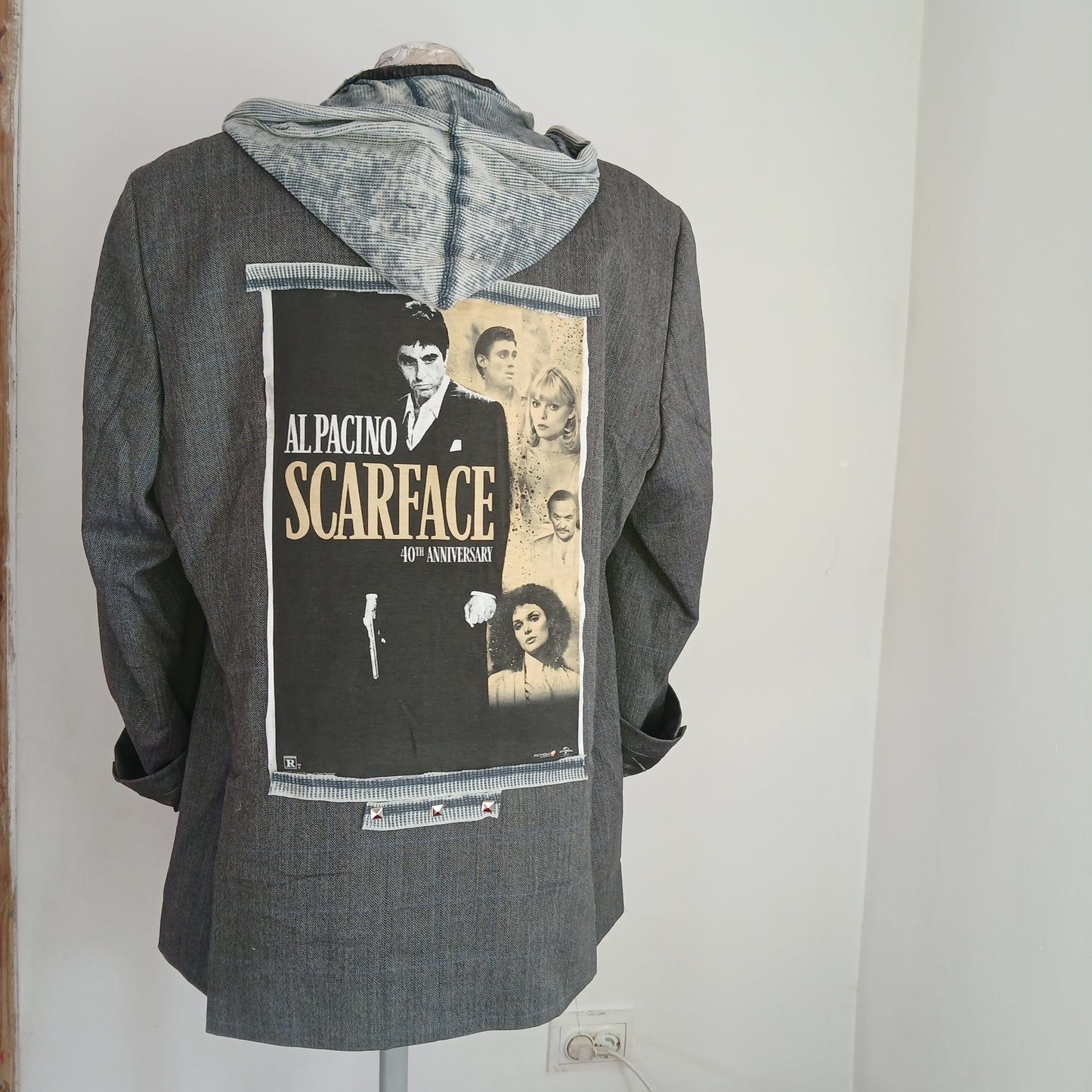 Hoodie blazer with patches  - The scarface iconic tableau patch