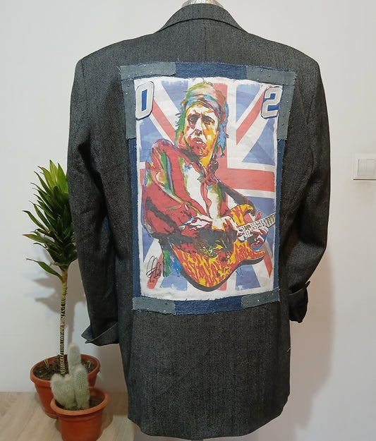 Oversized style jacket  - Dire Straits theme patches