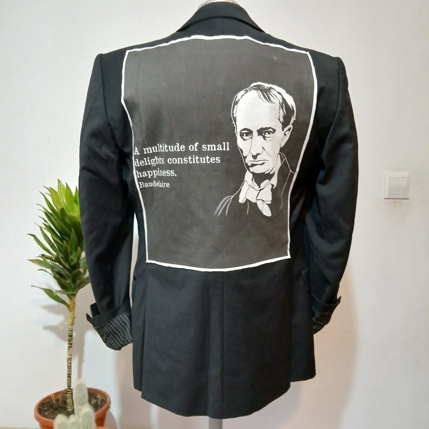 Reinterpreted blazer  - Charles Baudelaire statement  tableau patch