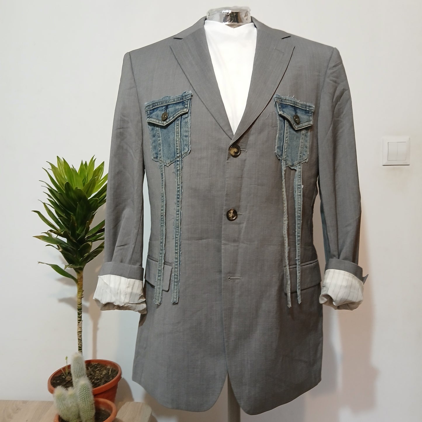 Oversize pre-owned blazer  - Harley Queen tableau patch