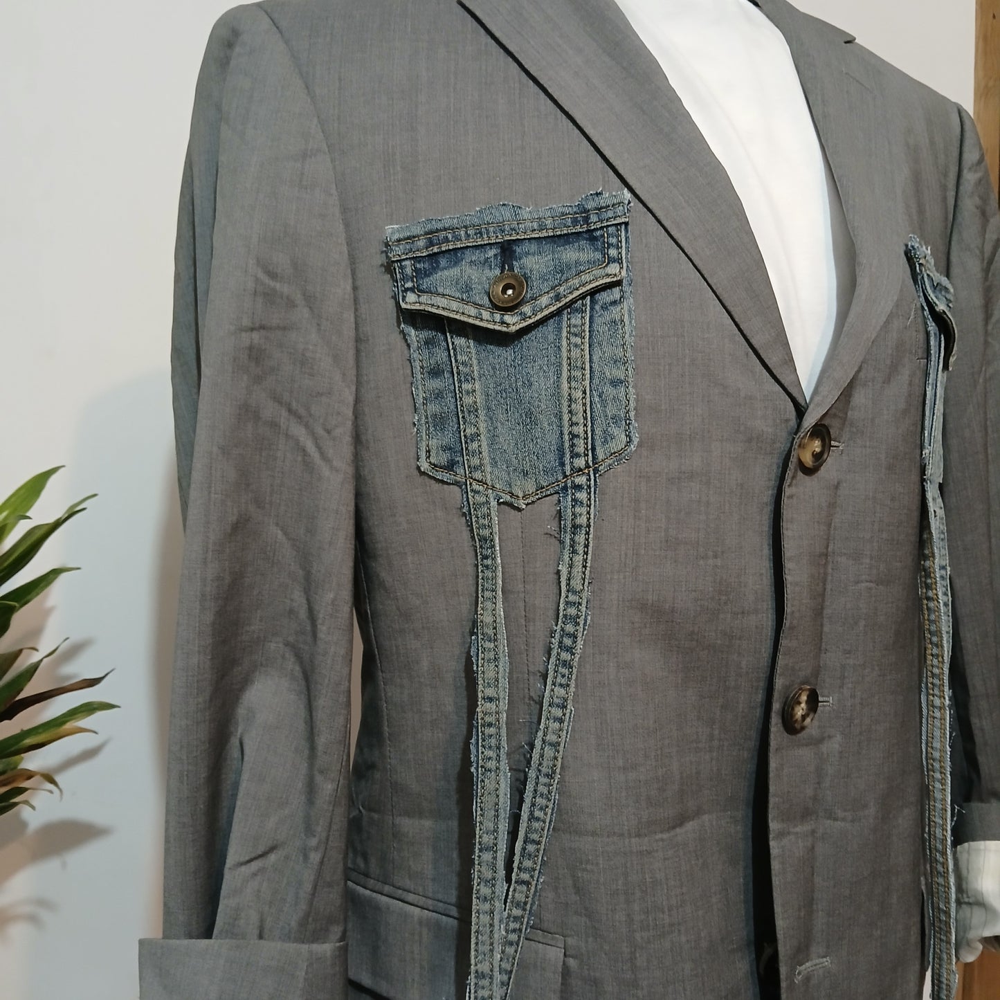 Oversize pre-owned blazer  - Harley Queen tableau patch