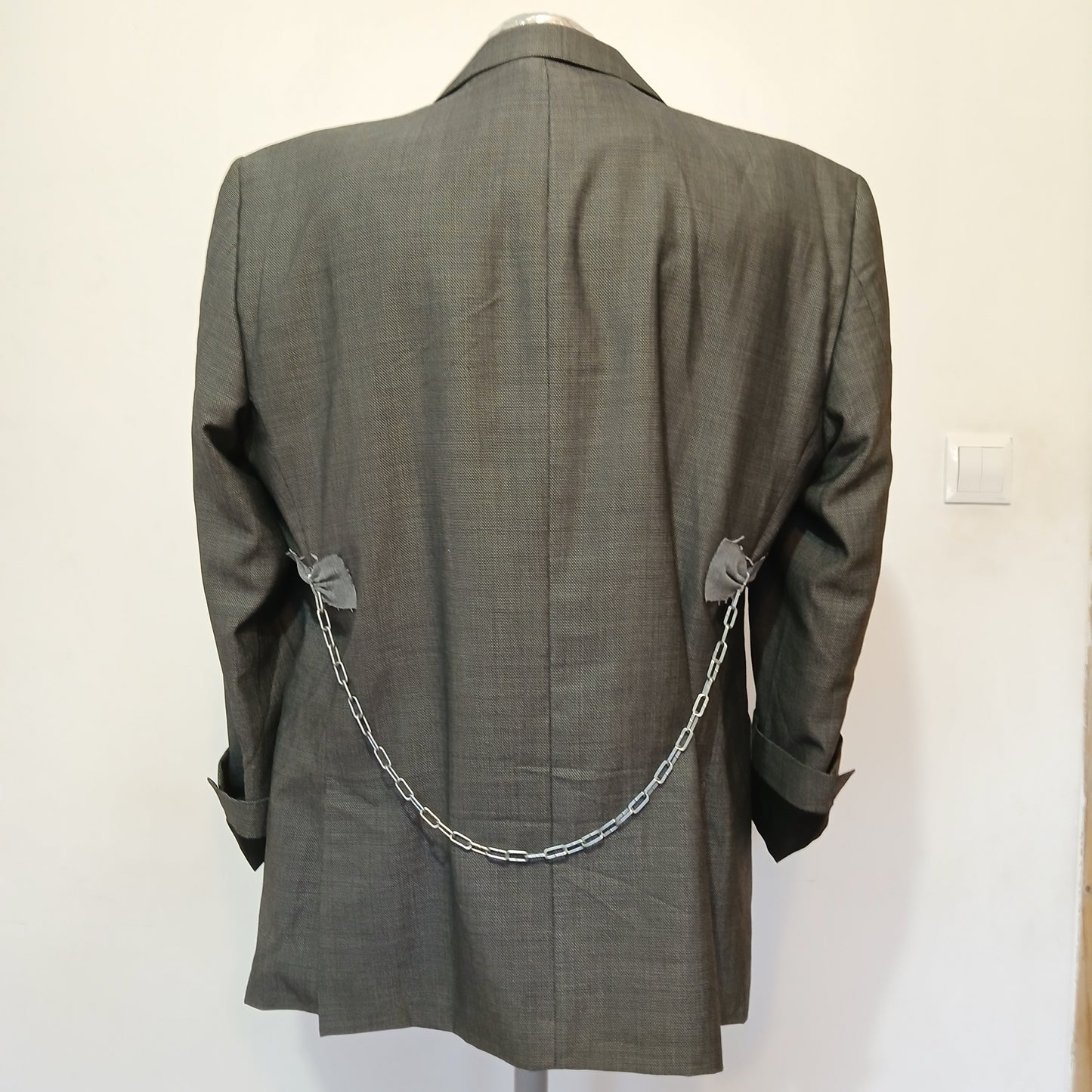 Wool pre-owned blazer with bows and chains