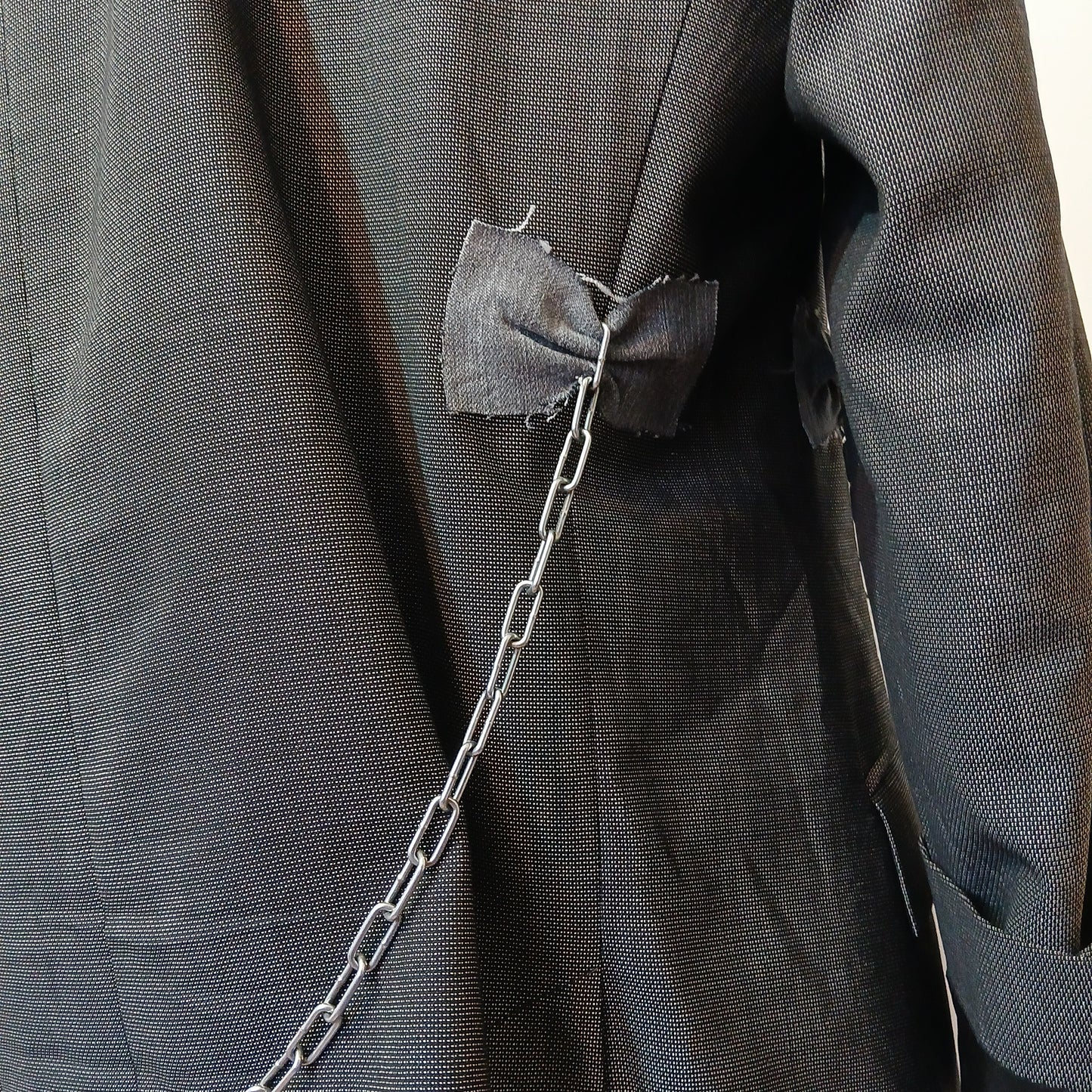 Wool pre-owned blazer with bows and chains