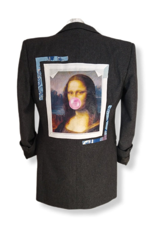 Single-breasted over the top style blazer with MONA LISA theme