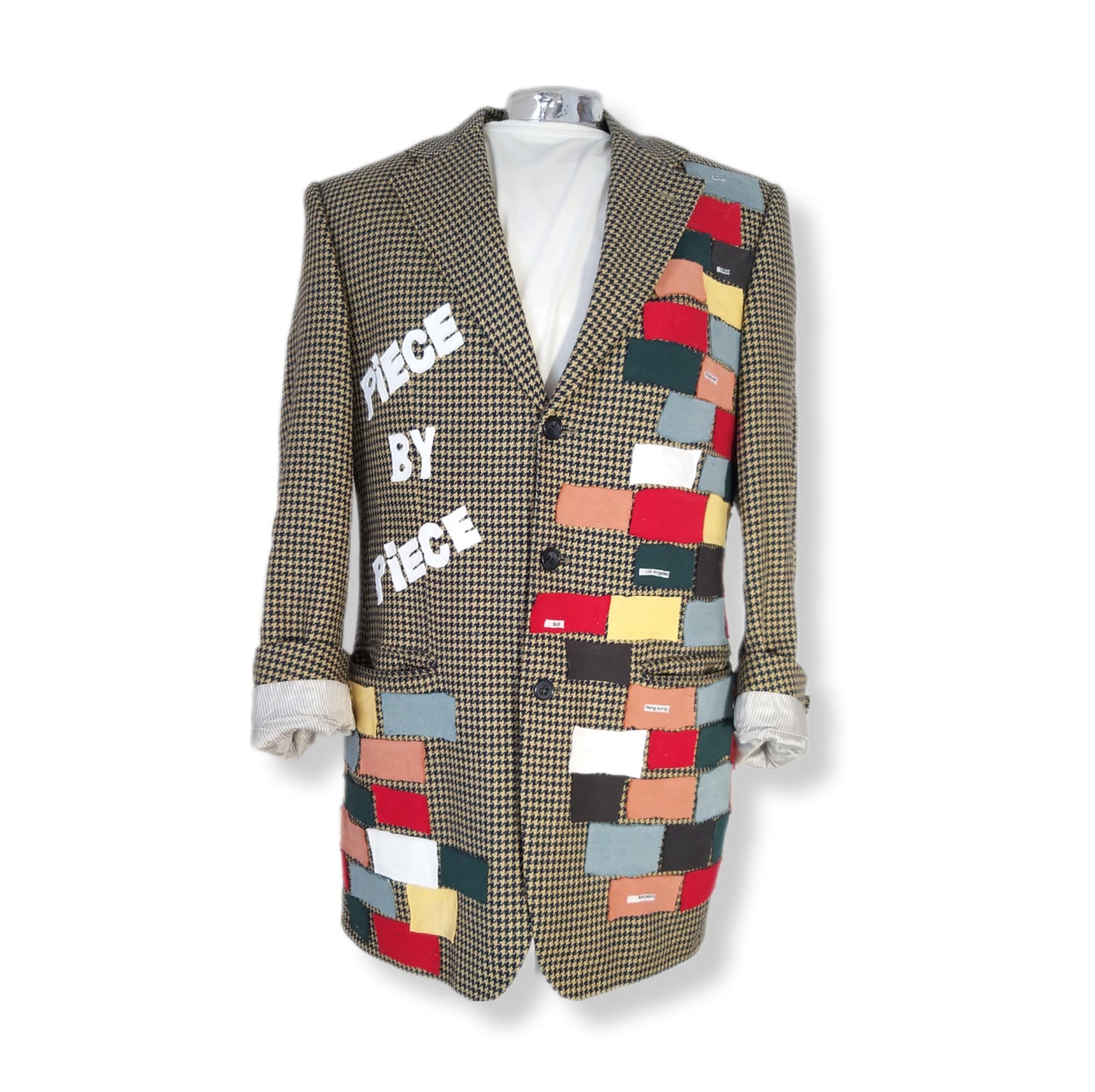 Single-breasted patch blazer with PIECE BY PIECE theme