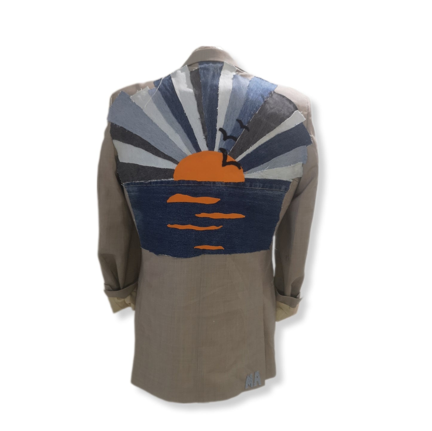 Single - breasted  patch blazer with SUNRISE / SUNSET theme