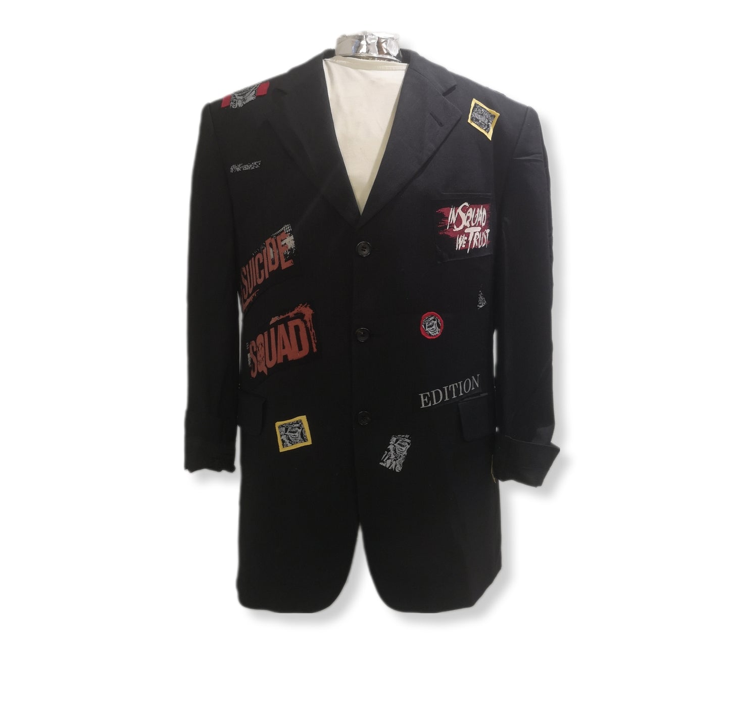 Single-breasted blazer with SUICIDE SQUAD theme