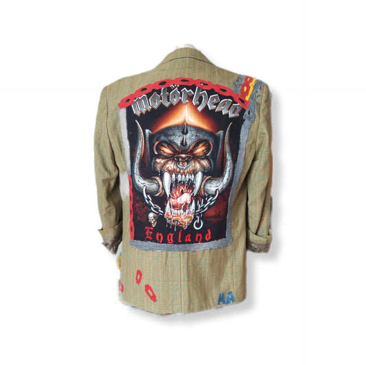 Vintage wool blazer with MOTORHEAD theme