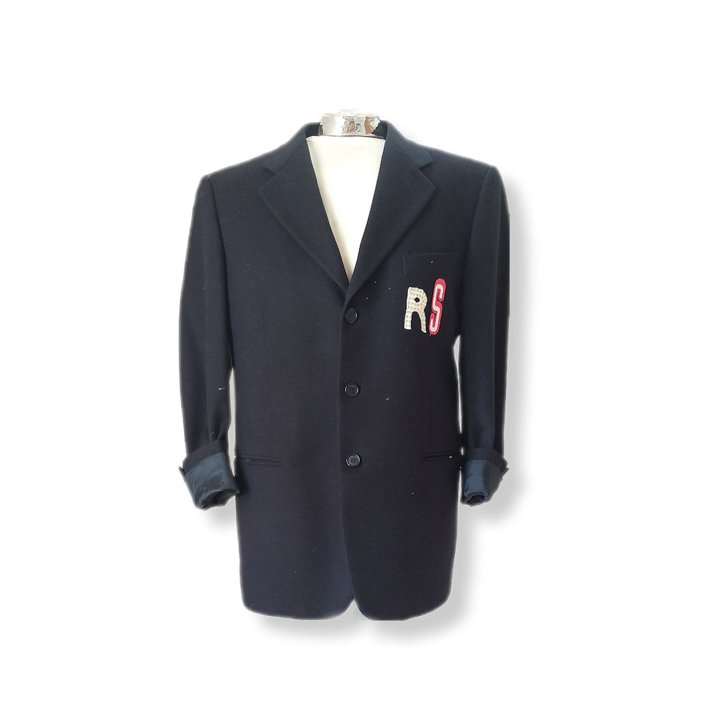 Boxy cashmere blazer with ROLLING STONES theme