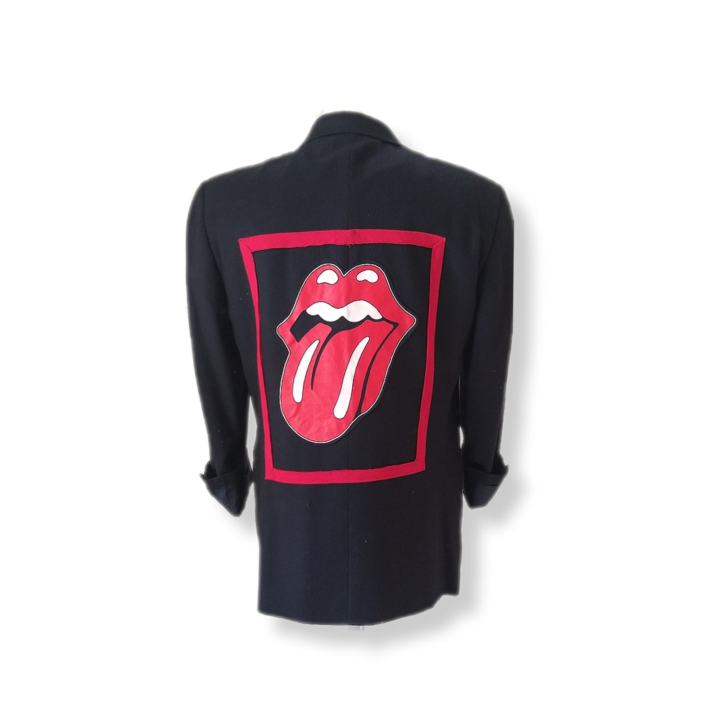 Boxy cashmere blazer with ROLLING STONES theme