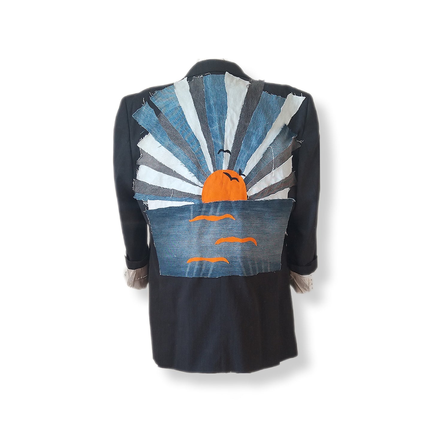 Single breasted over the top style blazer with SUNRISE / SUNSET theme