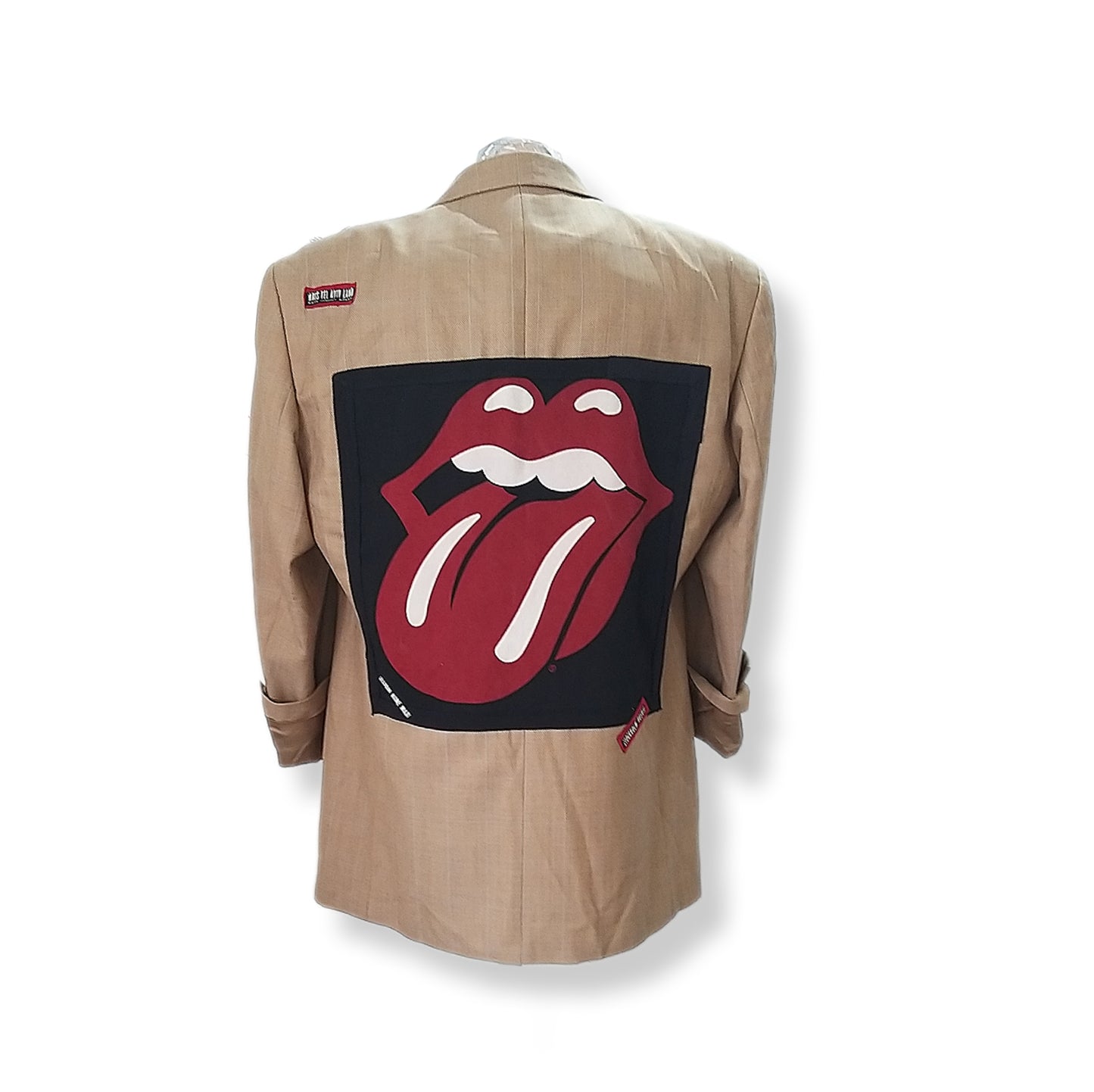 Single breasted vintage wool blazer with THE ROLLING STONES theme