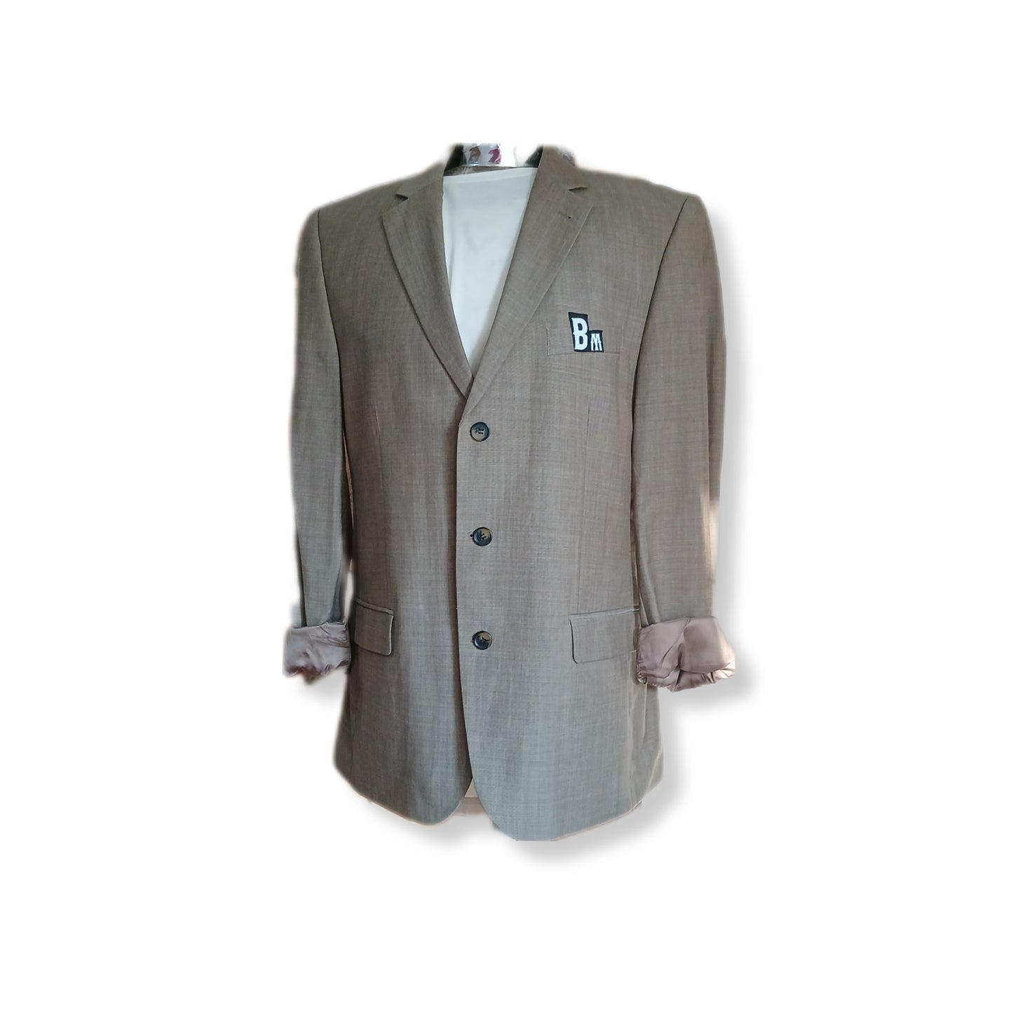 BRUNO MARS tableau patch on organic fabric suit jacket