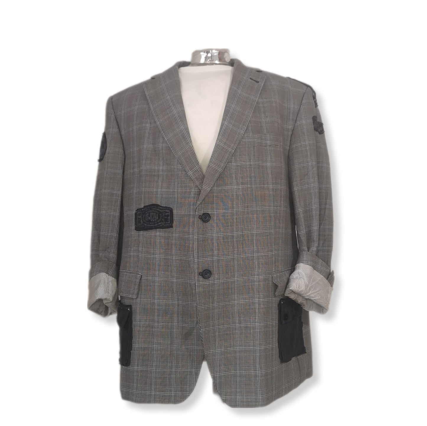 Pre-owned Checked blazer with pocket theme.