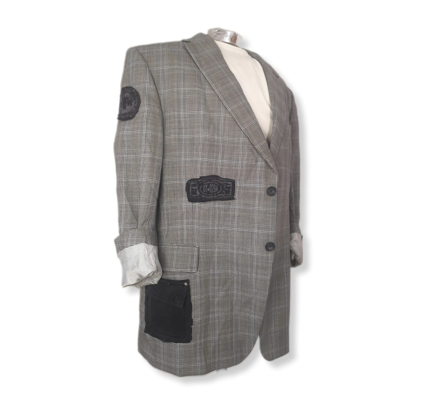 Pre-owned Checked blazer with pocket theme.