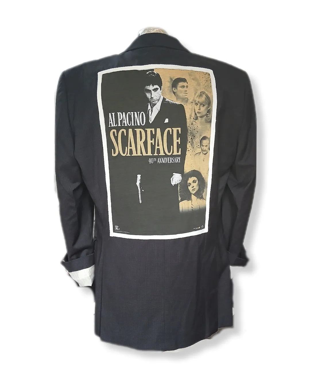 SCARFACE iconic character 'tableau' patch on organic fabric  jacket