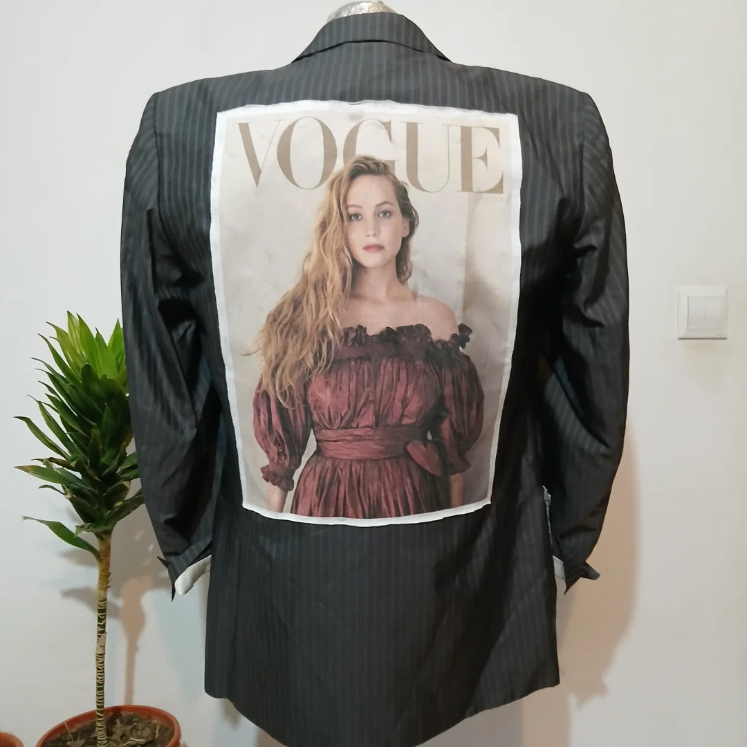 Oversize pre-owned jacket  - Vogue tableau patch