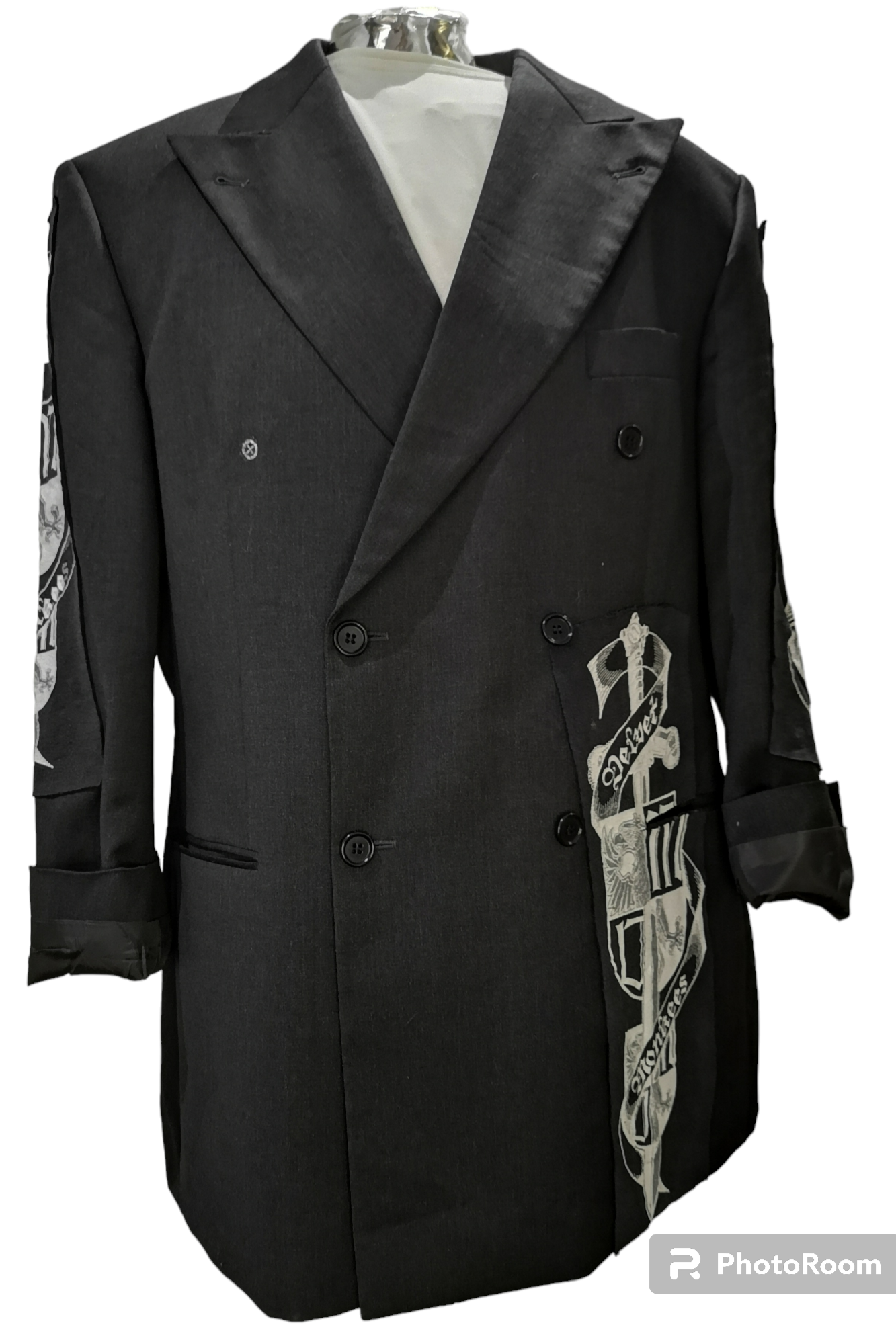 Vintage wool blazer with ARMOR theme