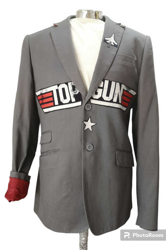 Vintage wool blazer with TOP GUN theme