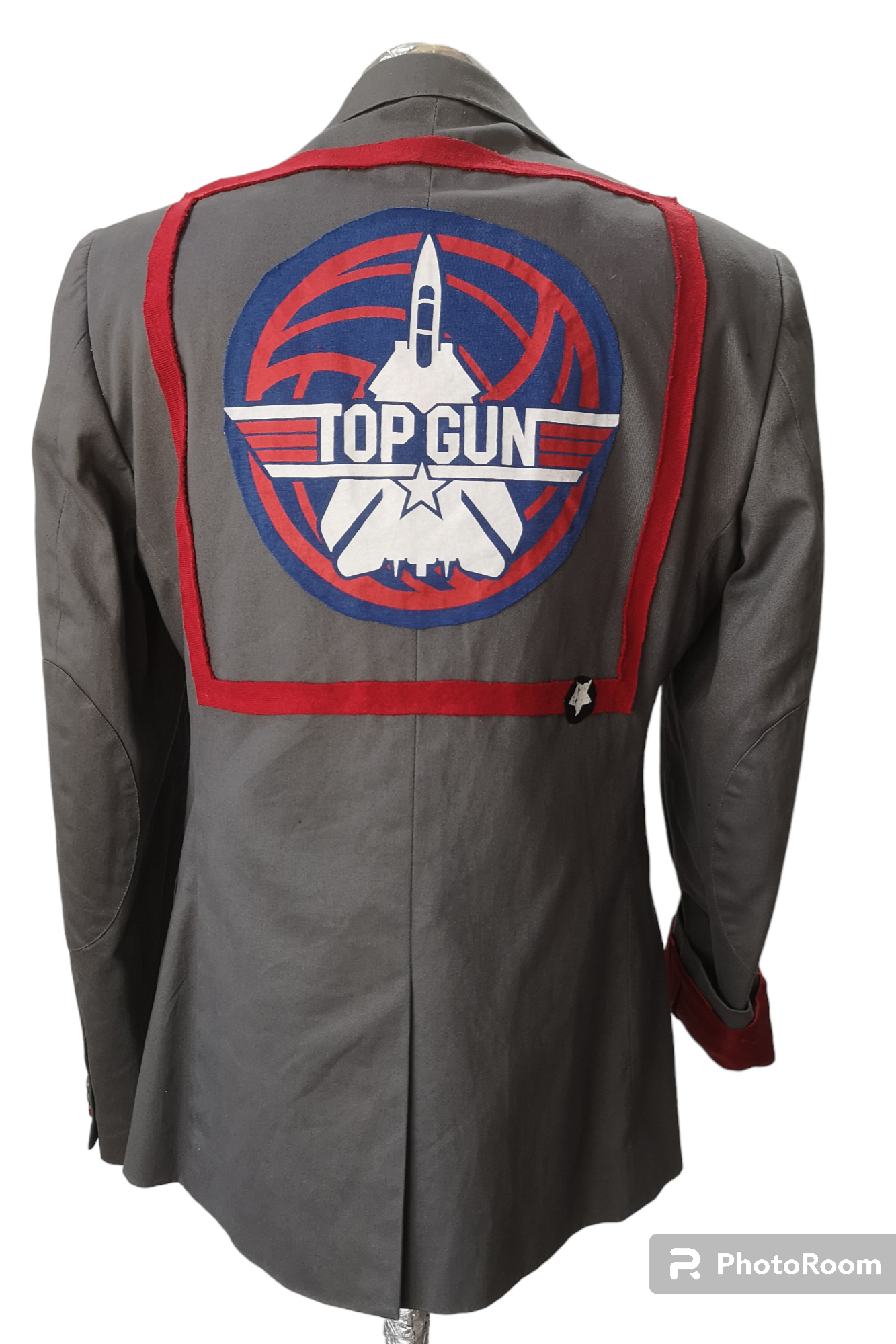 Vintage wool blazer with TOP GUN theme