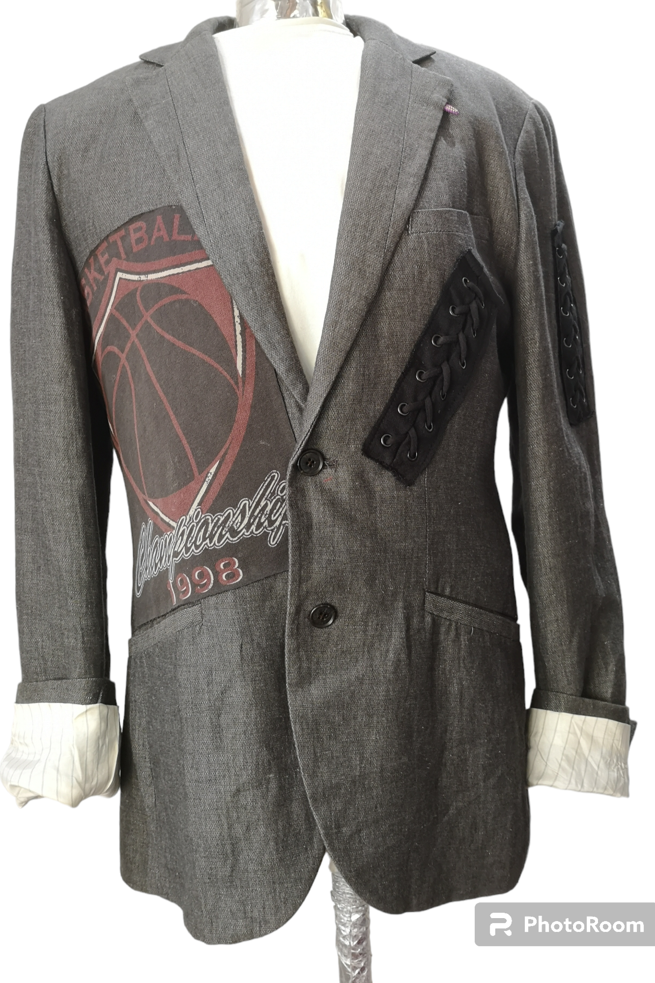 Vintage wool blazer with BASKETBALL theme