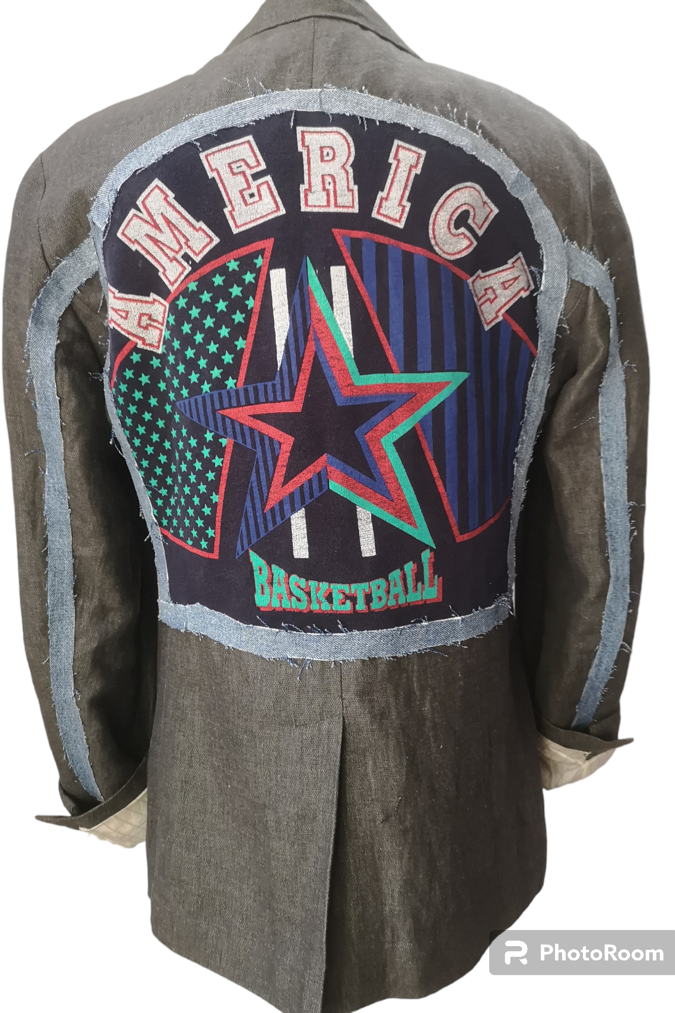 Vintage wool blazer with BASKETBALL theme