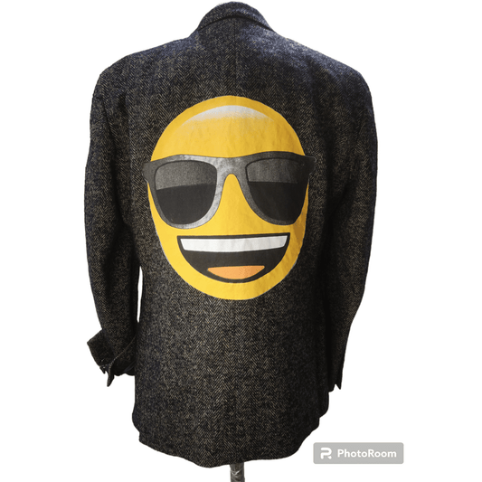 Vintage wool blazer with SMILE theme