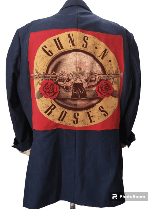 Vintage wool blazer with GUNS N' ROSES theme