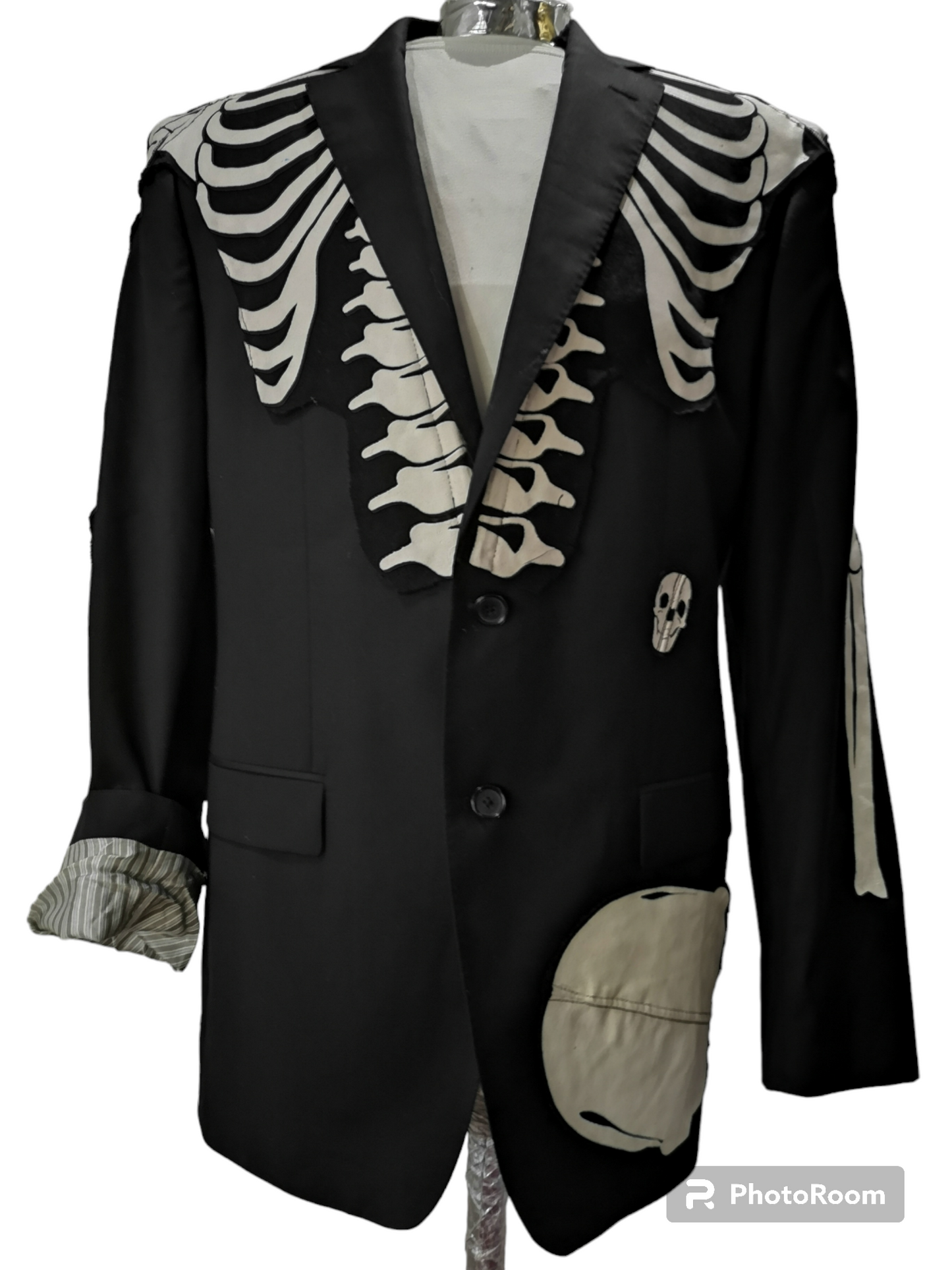 Vintage wool blazer with SKELETON theme