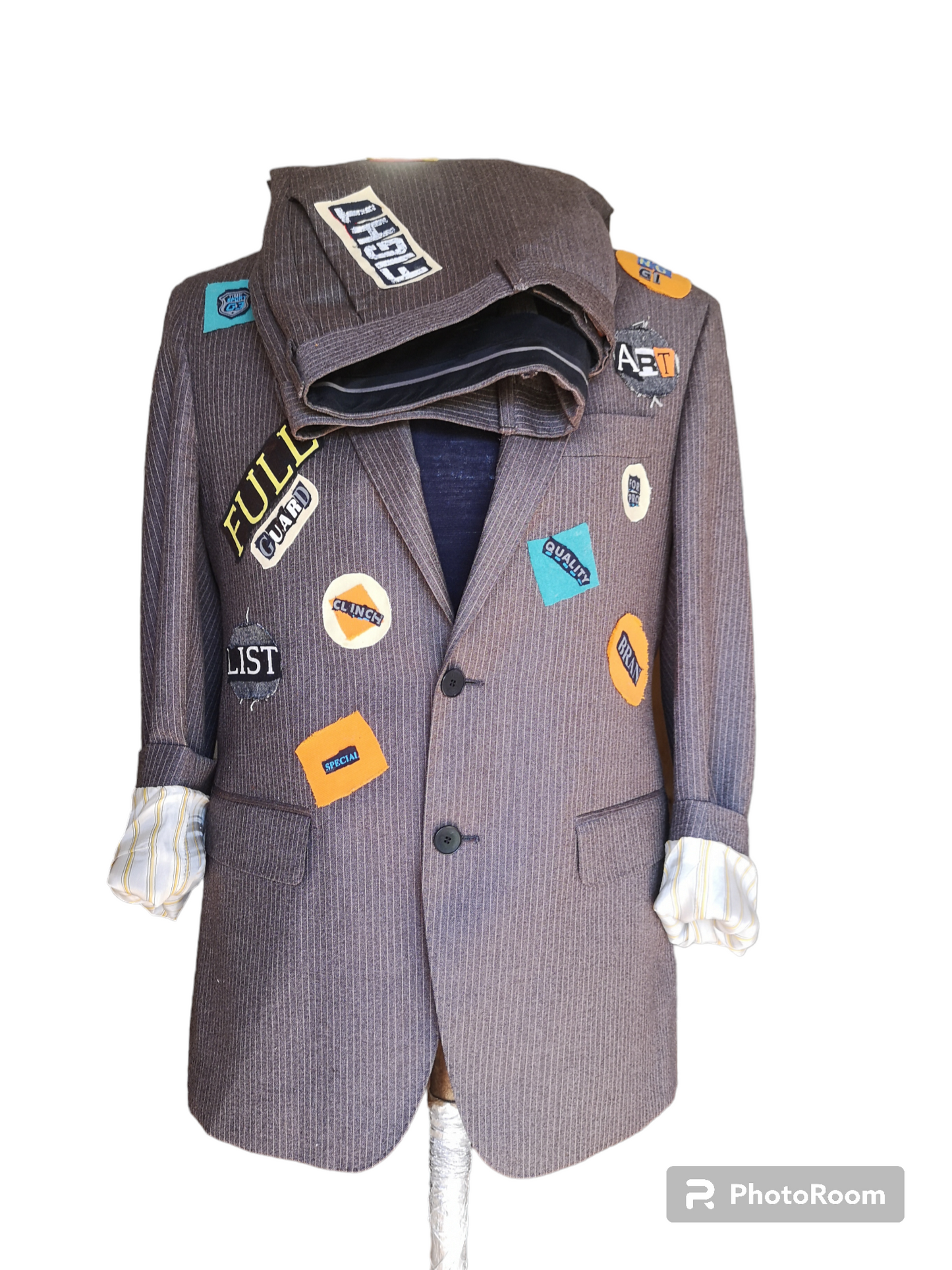 Vintage wool and cashmere blazer with AMERICAN JIUJITSU theme