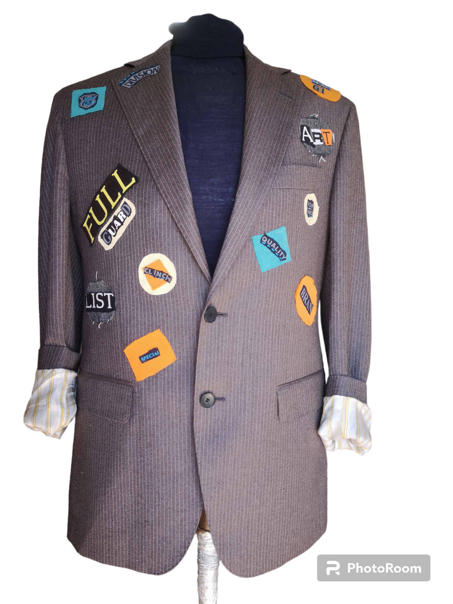 Vintage wool and cashmere blazer with AMERICAN JIUJITSU theme