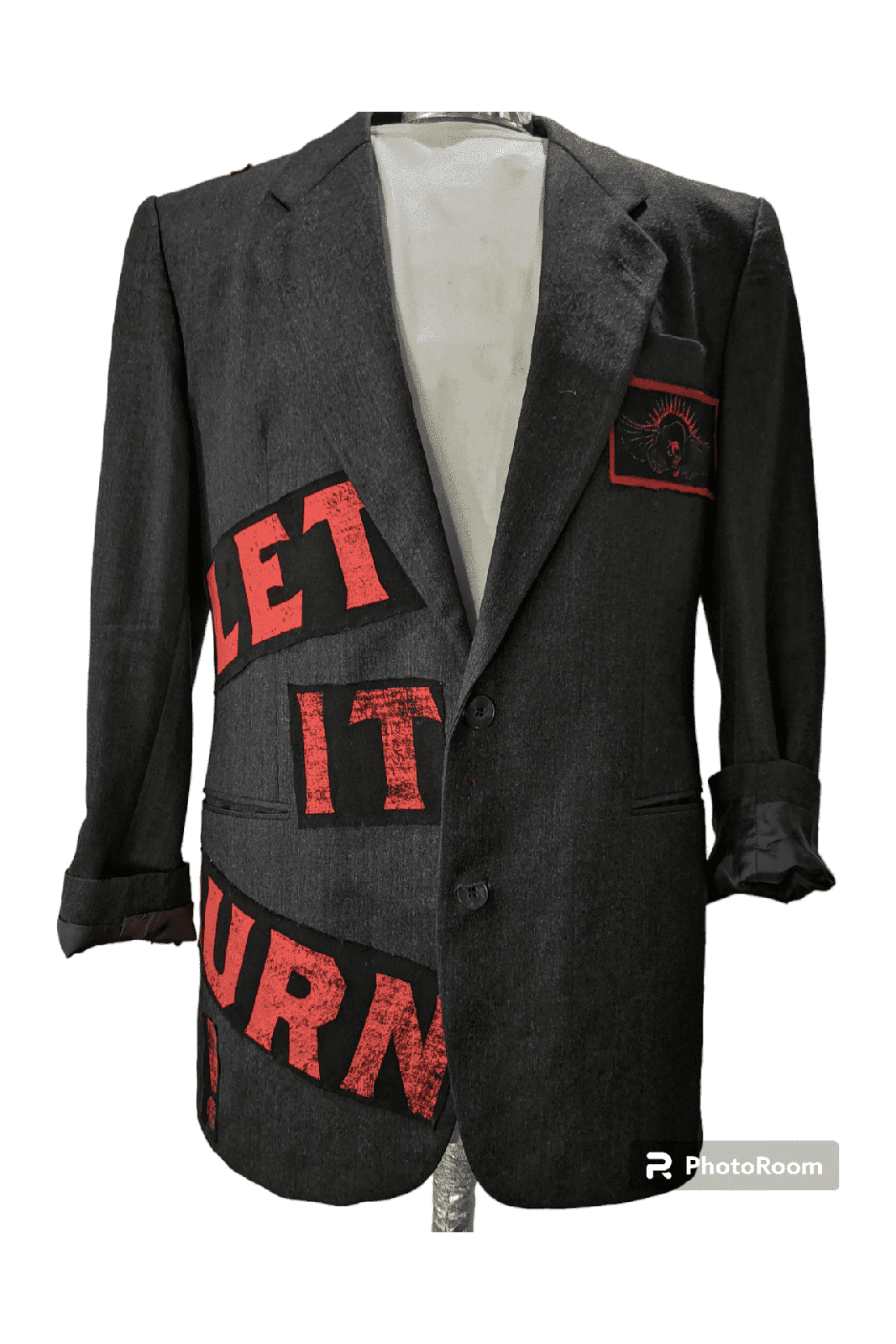 Vintage wool blazer with VOLBEAT theme