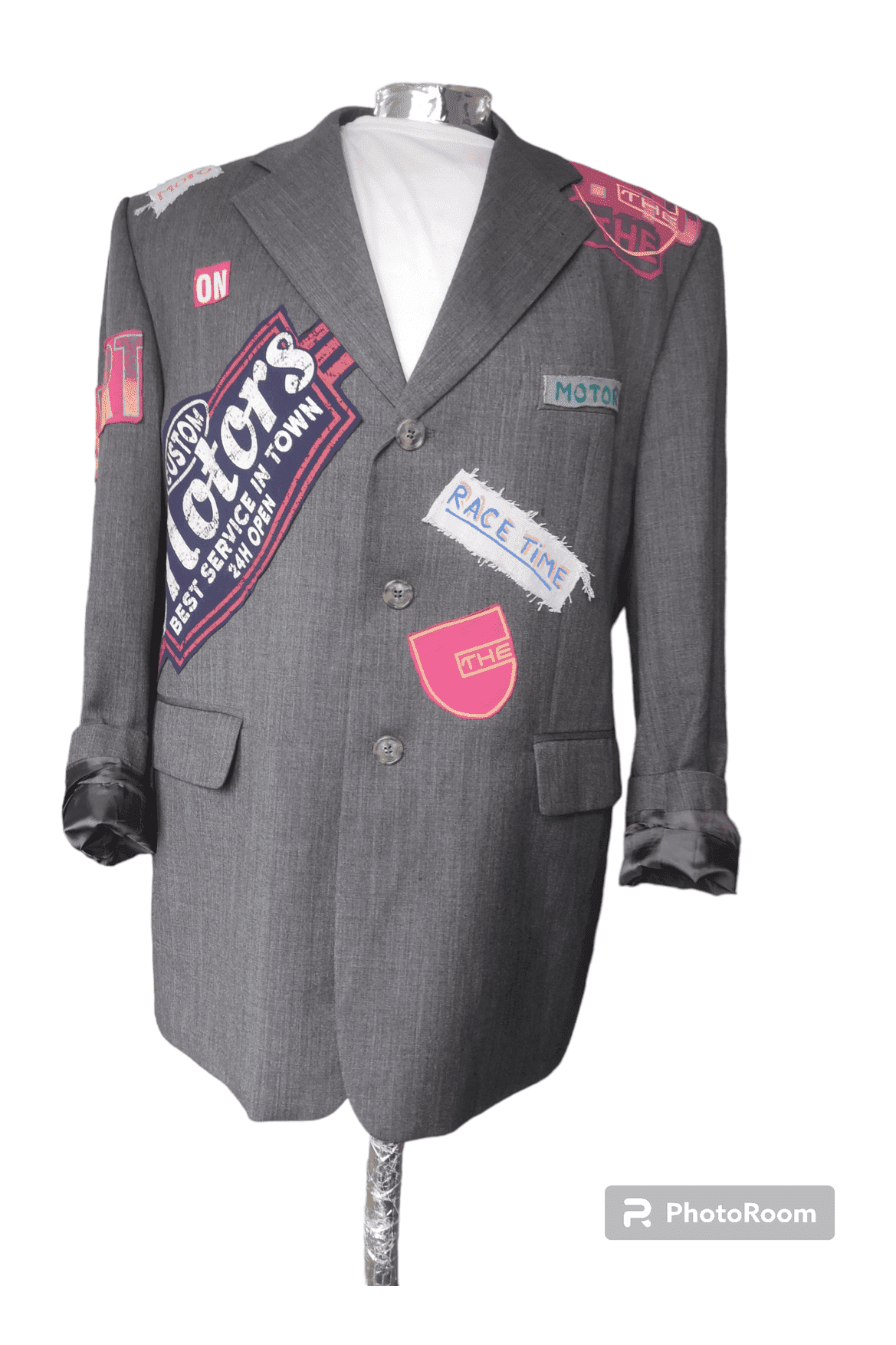 Vintage wool blazer with MOTORS theme