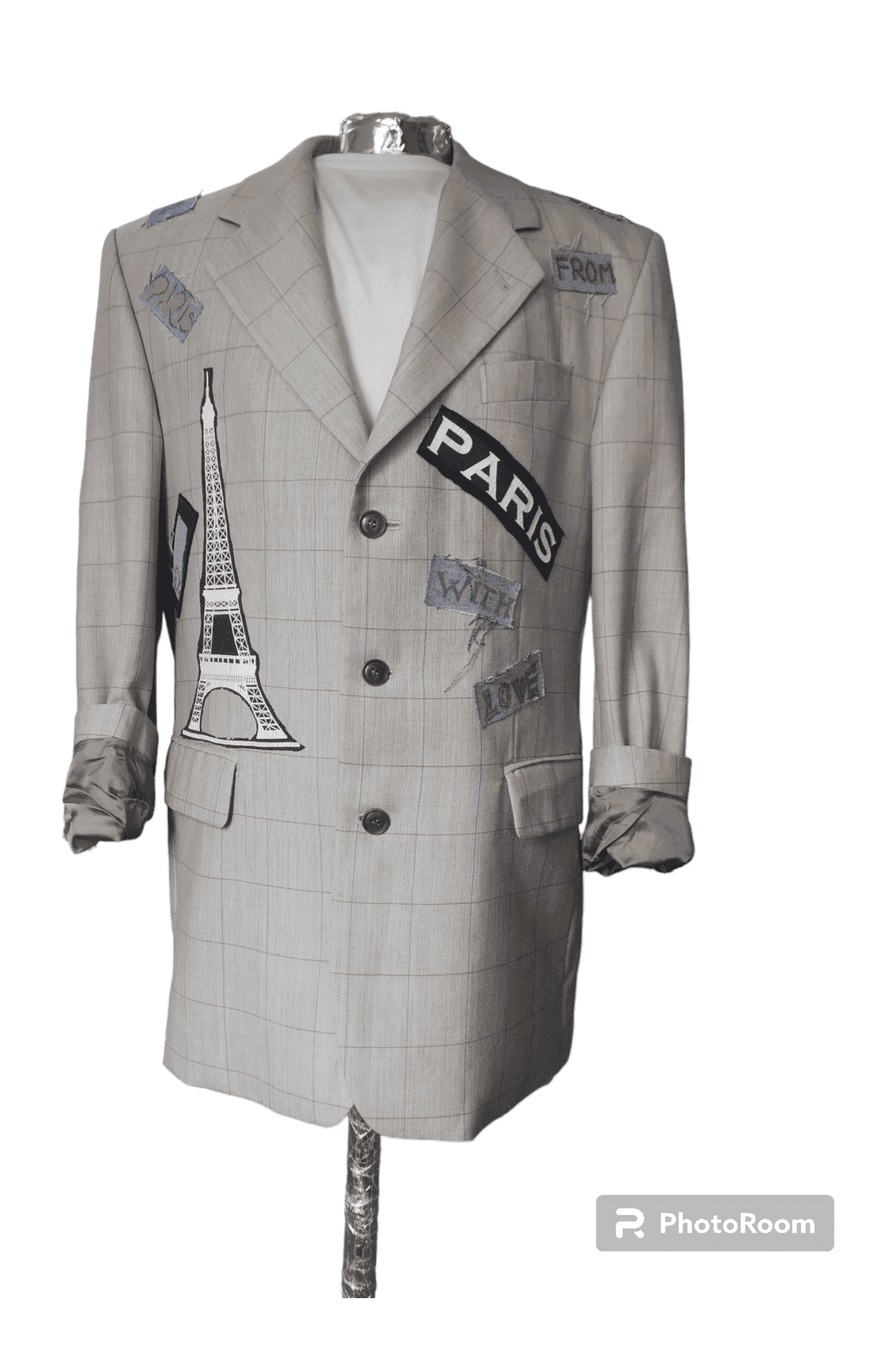 Vintage wool blazer with EIFEL  TOWER theme