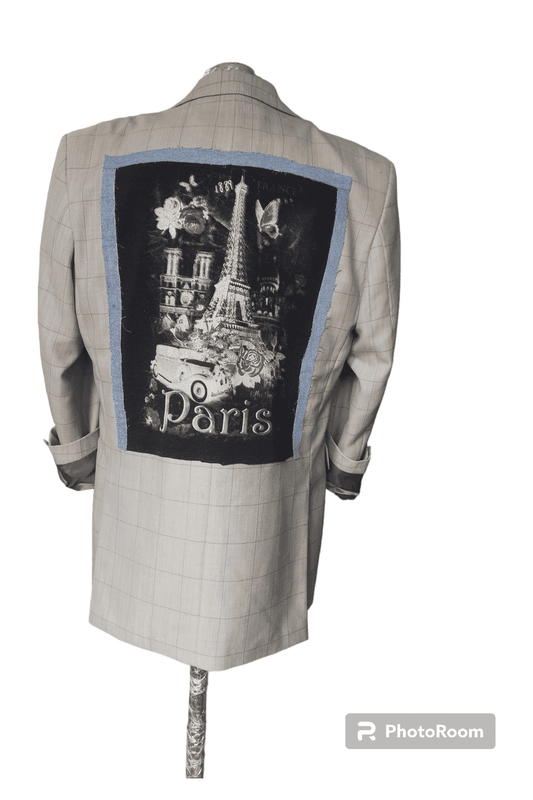 Vintage wool blazer with EIFEL  TOWER theme