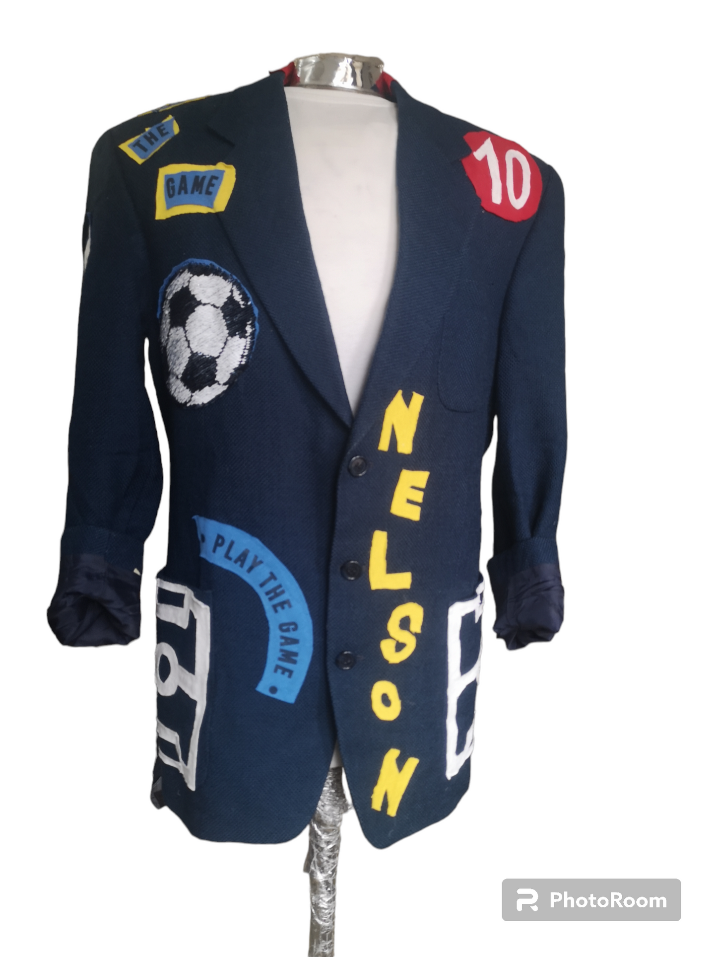 Vintage WOOL blazer with FOOTBALL theme