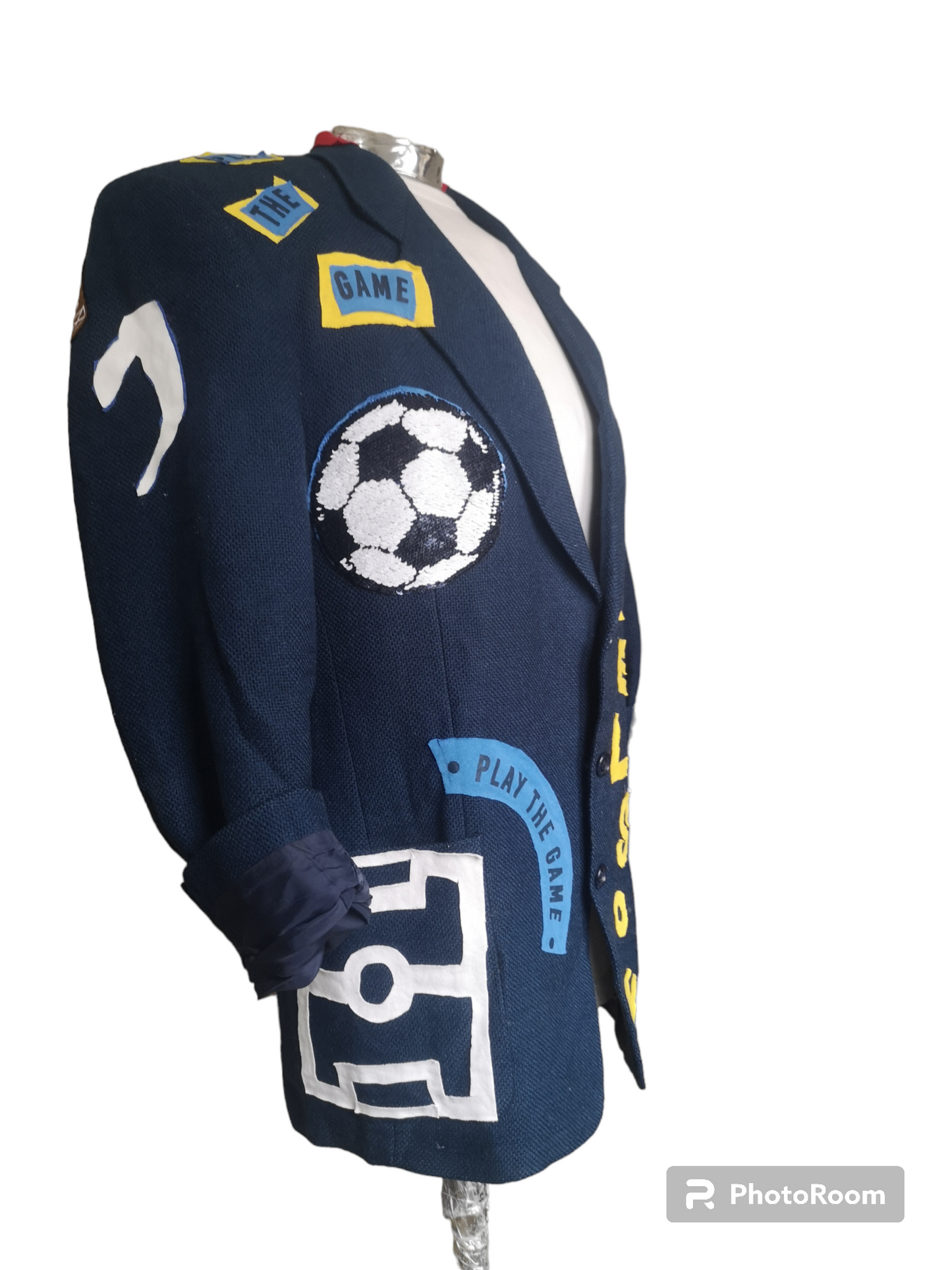 Vintage WOOL blazer with FOOTBALL theme