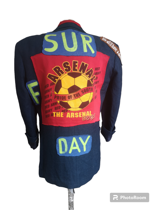 Vintage WOOL blazer with FOOTBALL theme