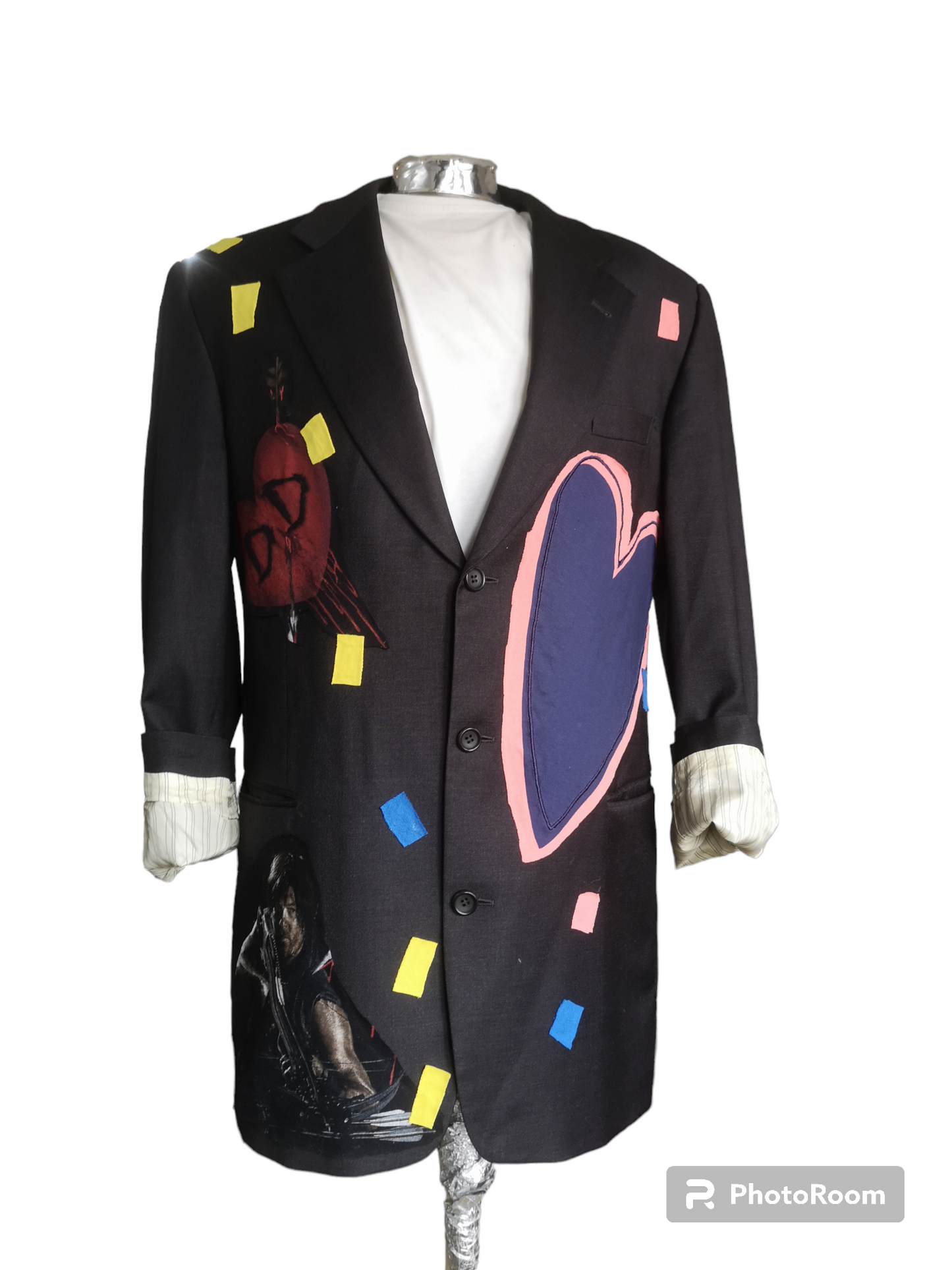 Vintage wool blazer with HEART theme