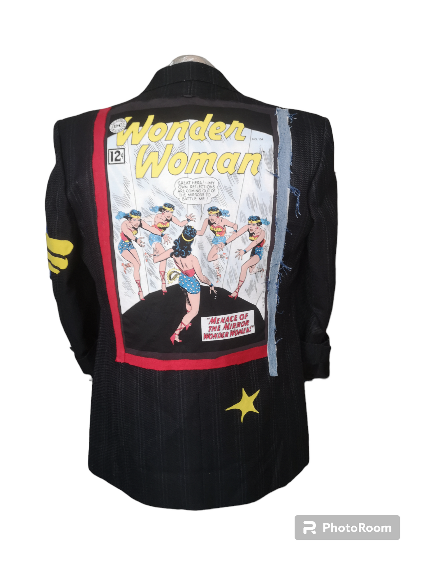 Vintage wool blazer with WONDER WOMAN theme