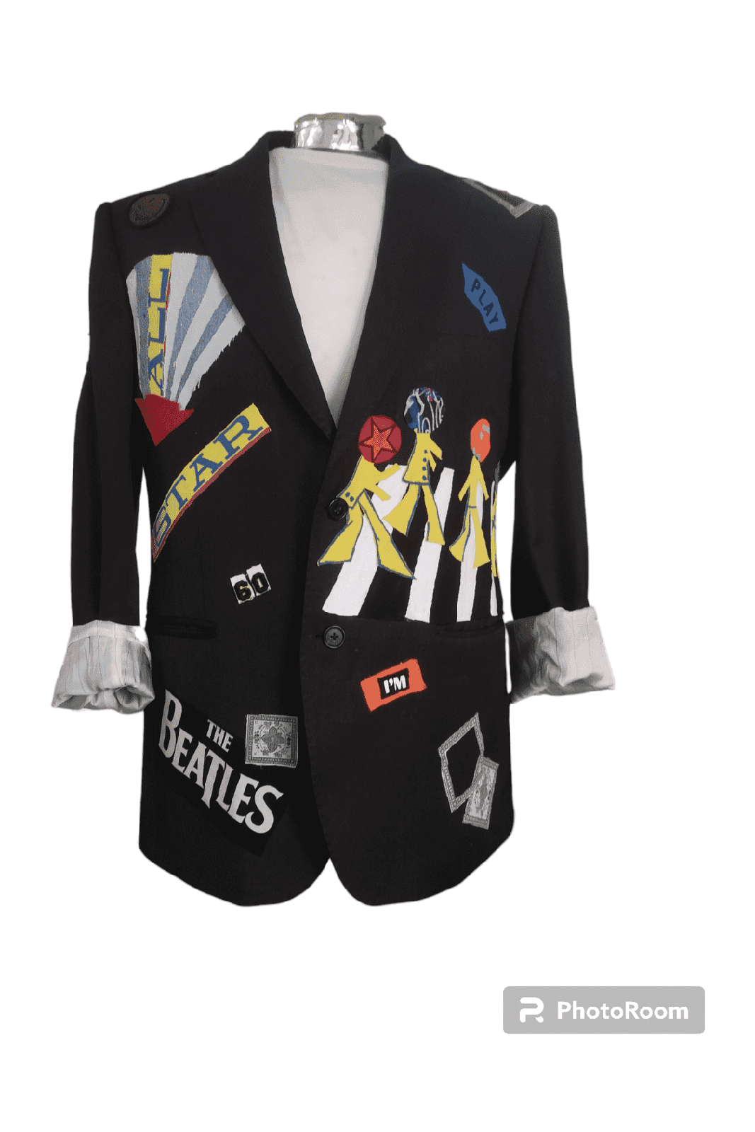 Vintage wool blazer with THE BEATLES theme