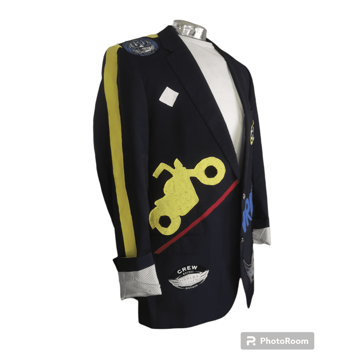 Vintage wool blazer with MOTORCYCLES theme