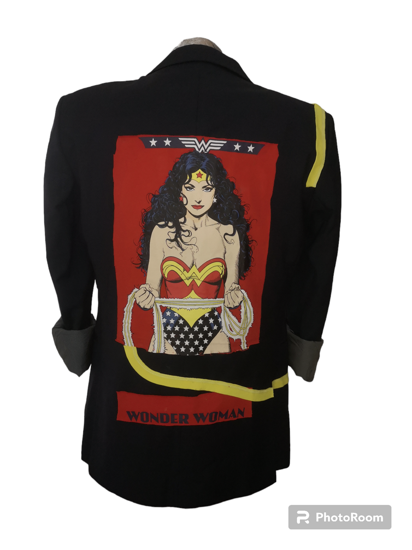 Vintage wool blazer with WONDER WOMAN theme